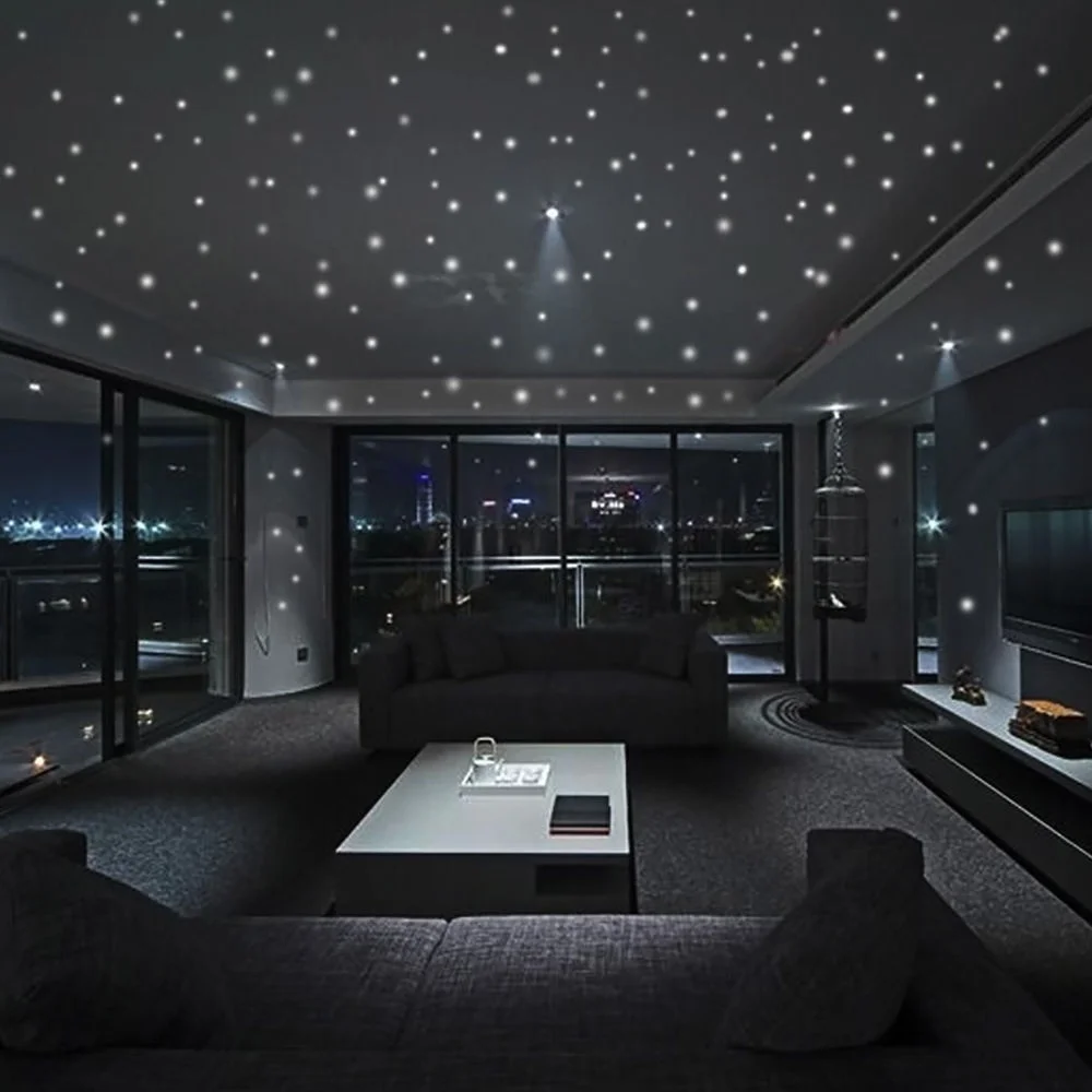 Home Cinema Room - 407 ชิ้นสติ๊กเกอร์ติดผนังตกแต่งผนังเรืองแสงในที่มืดดาวสติกเกอร์รูปลอกสําหรับห้องเด็กตกแต่งบ้านตกแต่งห้องตกแต่งผนัง
