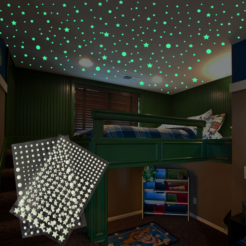 Home Cinema Room - 202 ชิ้น/เซ็ต 3D Bubble ดาวจุดสติ๊กเกอร์ติดผนังส่องสว่างเด็กตกแต่งบ้าน Decals