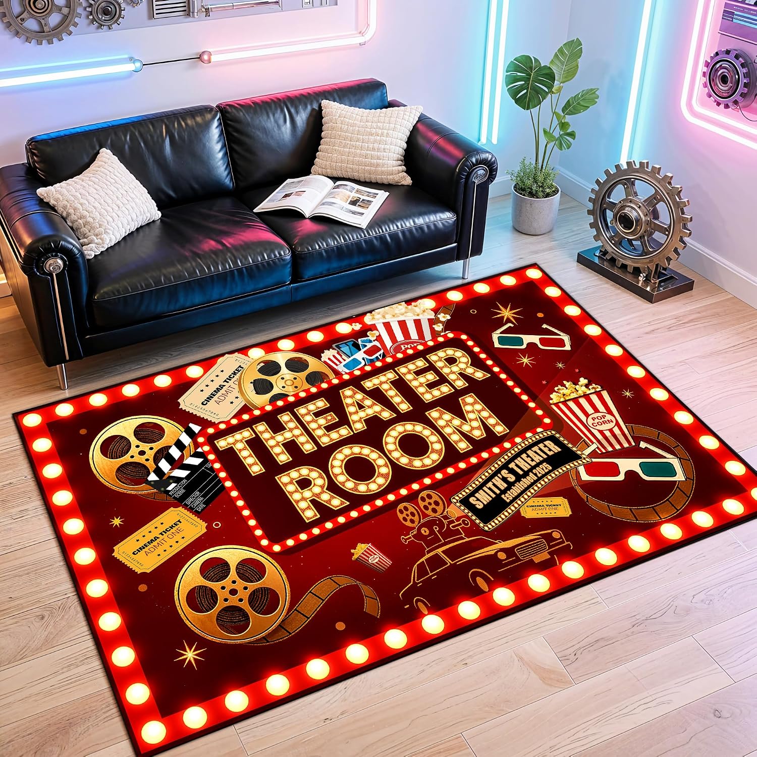 Home Cinema Flooring - พรมปูพื้นสำหรับดูหนัง ตกแต่งโฮมเธียเตอร์ ซีนีม่า ซักได้ ไม่ลื่น เหมาะสำหรับห้องนั่งเล่น