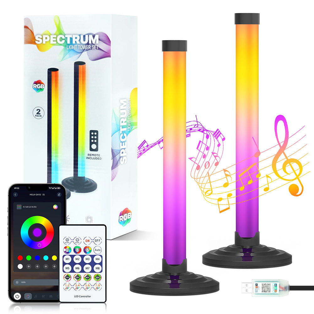 Home Cinema App - โคมไฟตั้งพื้นมุมห้อง LED อัจฉริยะ 5V พร้อมระบบซิงค์เพลง RGB