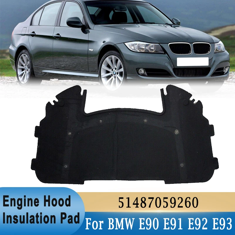 Noise Isolating Pad - E91 E90กันเสียงสำหรับ BMW, E93ที่ฝากระโปรงหน้า E92แผ่นรองป้องกันความร้อนเครื่องยนต์ผ้าฝ้ายกันความร้อน323i 325i
