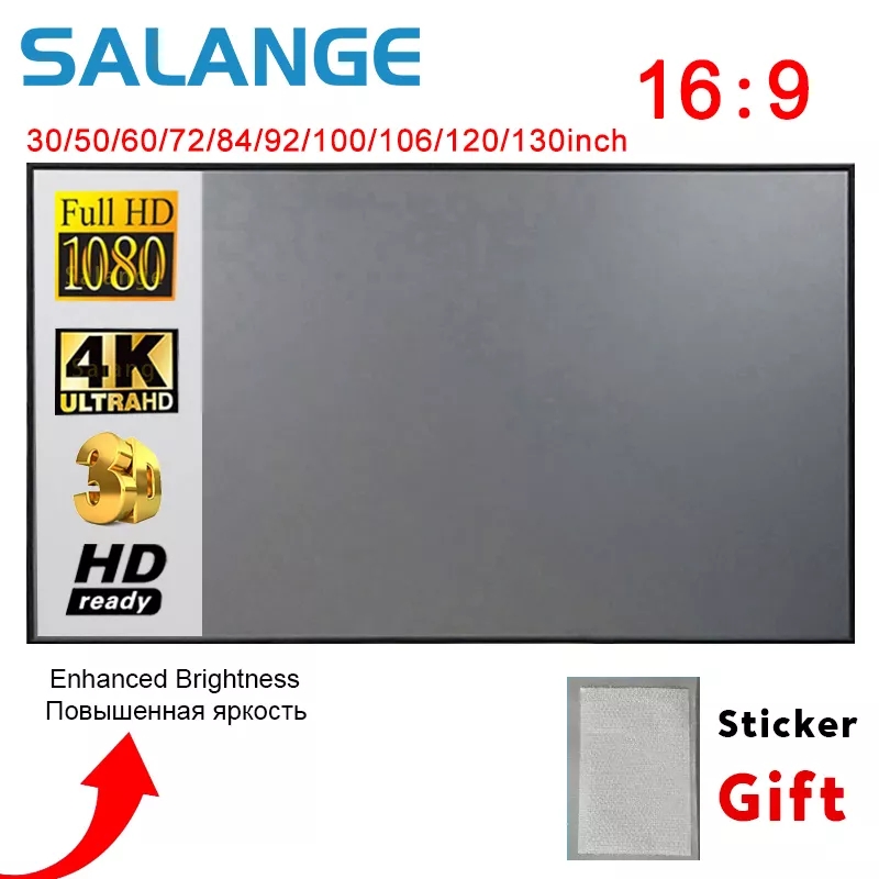 Home Cinema Blanc - Salange โปรเจคเตอร์หน้าจอ,60 100 120 นิ้วผ้าสะท้อนแสงผ้าหน้าจอสําหรับ YG300