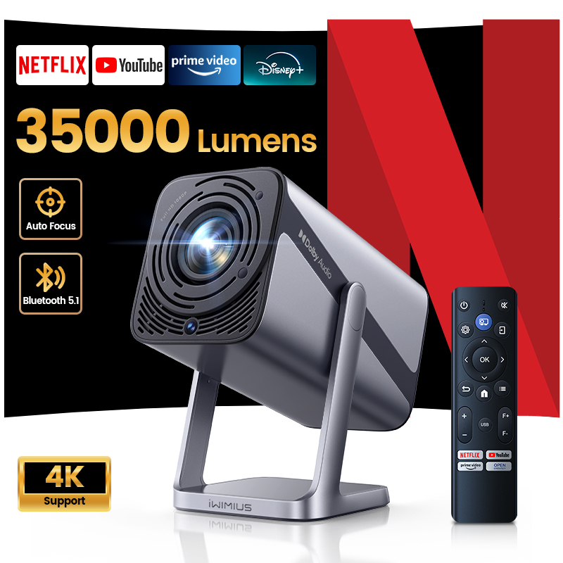 Netflix Home Cinema - โปรเจคเตอร์ WIMIUS 4K ได้รับอนุญาตจาก Netflix รองรับ