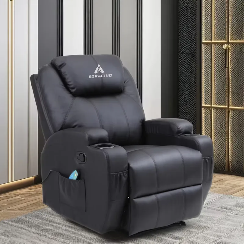 Home Cinema Recliners - เก้าอี้นั่งดูหนังแบบปรับเอนได้รุ่นโมเดิร์น หนังสังเคราะห์ พร้อมฟังก์ชันนวด ขยายได้ โครงโลหะ เหมาะสำหรับห้องนั่งเล่น