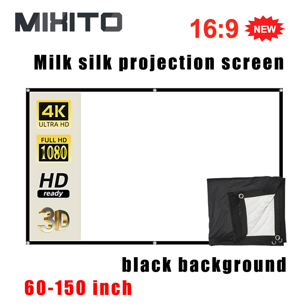 Home Cinema Blanc - Mixito หน้าจอโปรเจคเตอร์พื้นหลังหนาสีดำผ้าไหมหนาความละเอียดสูงหน้าจอกลางแจ้งหรือสำนักงานหรือบ้าน