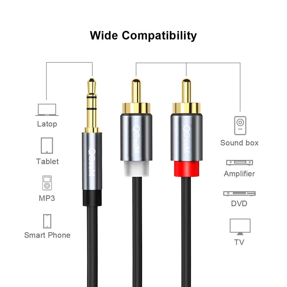 สายเคเบิล QGeeM RCA 2RCA ถึง 3 - Klipsch Home Cinema บทวิจารณ์และราคา