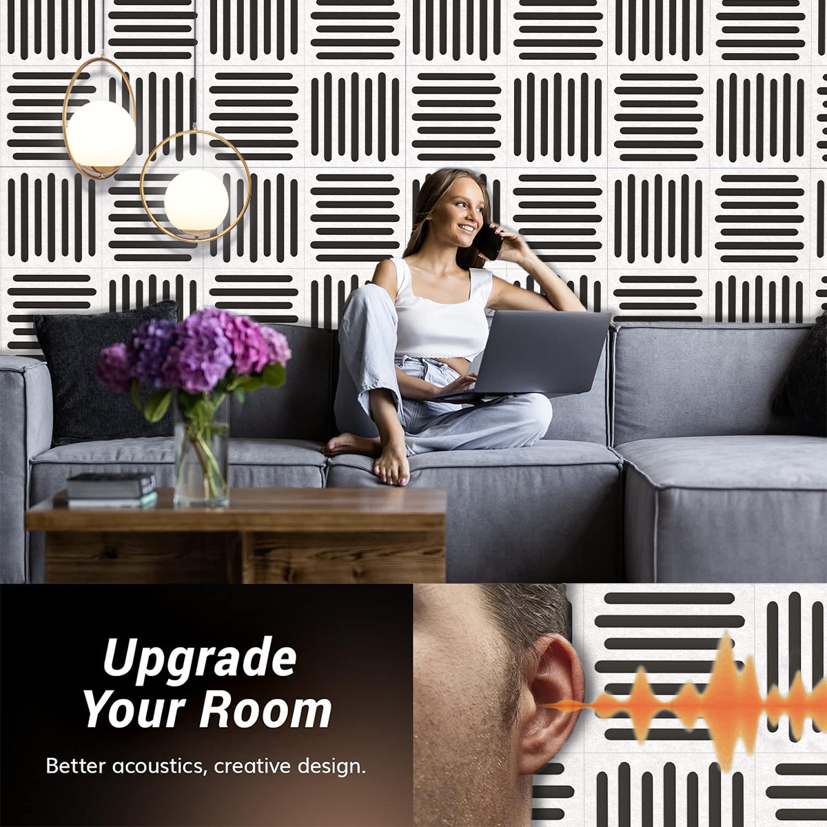 แผ่นผนังกันเสียงแบบเจาะรูแผ่นโ - Home Cinema Flooring บทวิจารณ์และราคา