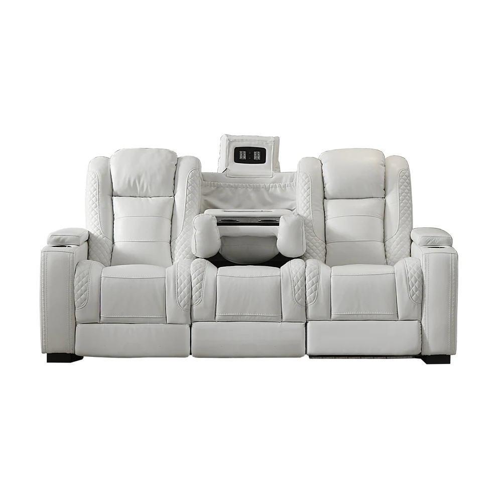 โซฟาหนังสีขาวปรับเอนไฟฟ้าสุดหร - Home Cinema Recliners บทวิจารณ์และราคา