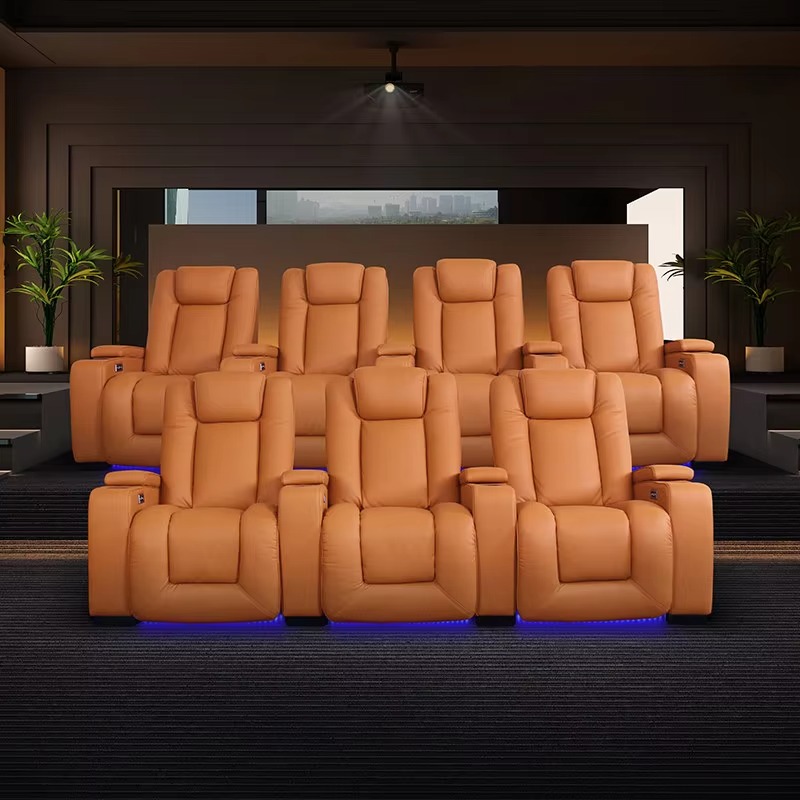 โซฟาหนังปรับเอนแบบดึงมือสุดหรู - Home Cinema Recliners บทวิจารณ์และราคา