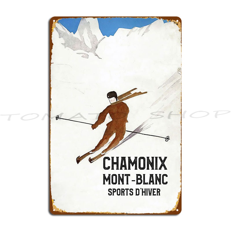 โปสเตอร์วินเทจ Chamonix Mont B - Home Cinema Blanc บทวิจารณ์และราคา
