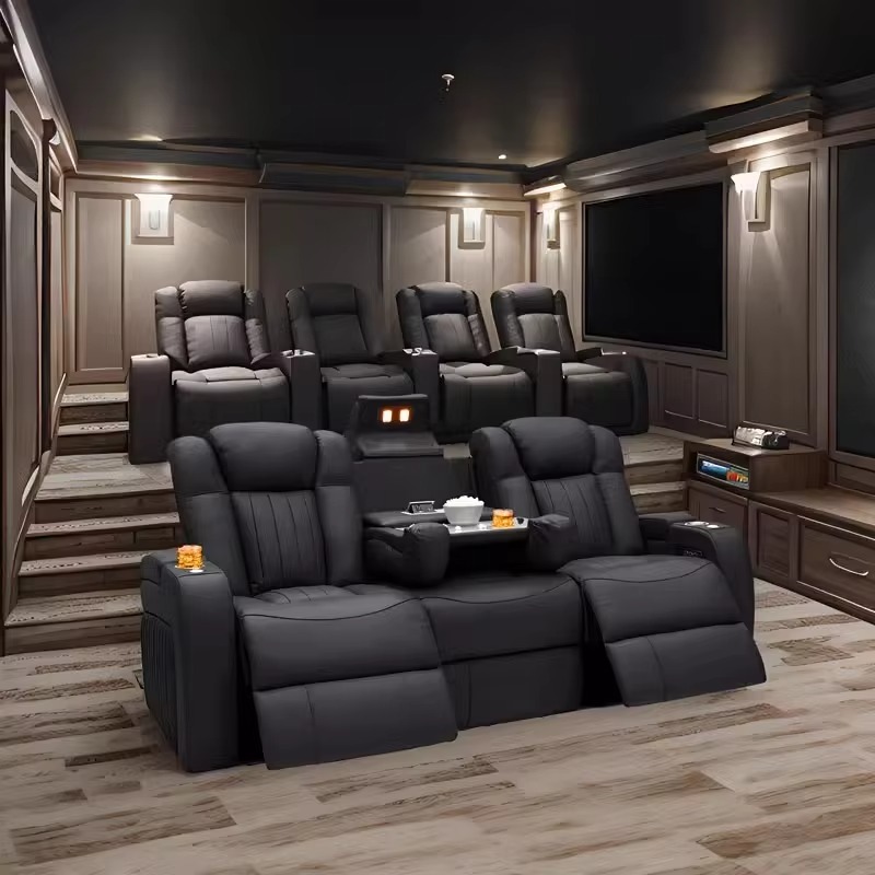 ชุดโซฟาหนังปรับเอนนอนได้ โซฟาโ - Home Cinema Recliners บทวิจารณ์และราคา