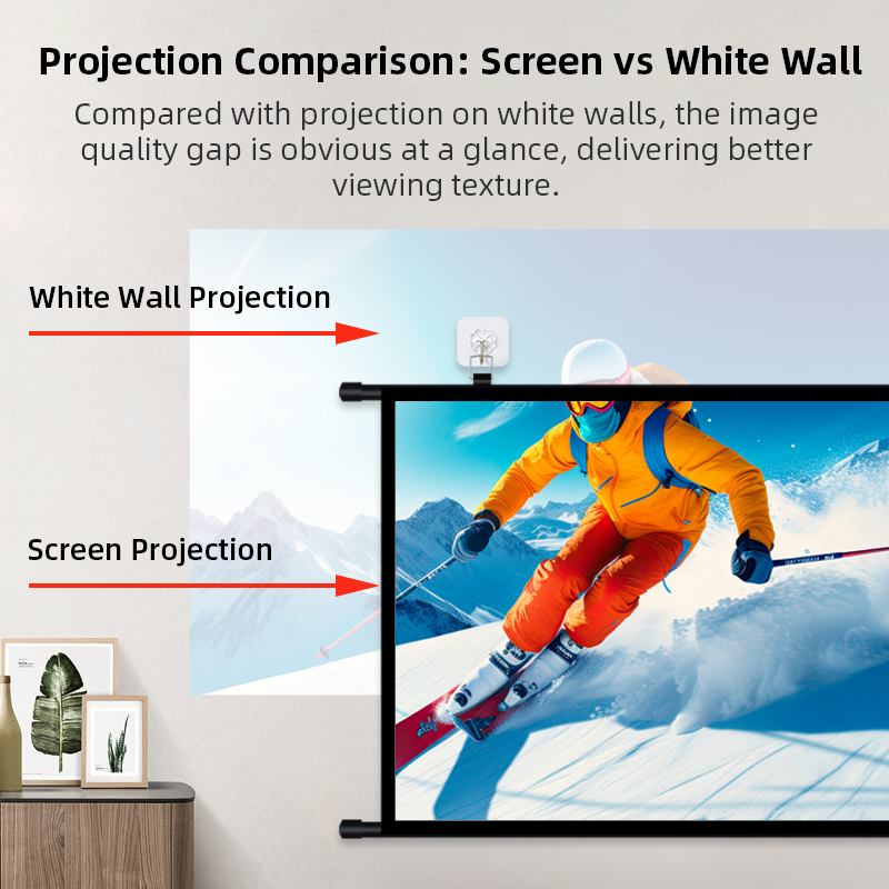 จอโปรเจคเตอร์แบบพกพา 16:9 ล้าง - Home Cinema Blanc บทวิจารณ์และราคา