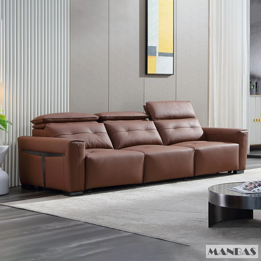 เตียงโซฟาไฟฟ้าแบบปรับได้หนังแท - Home Cinema Room บทวิจารณ์และราคา
